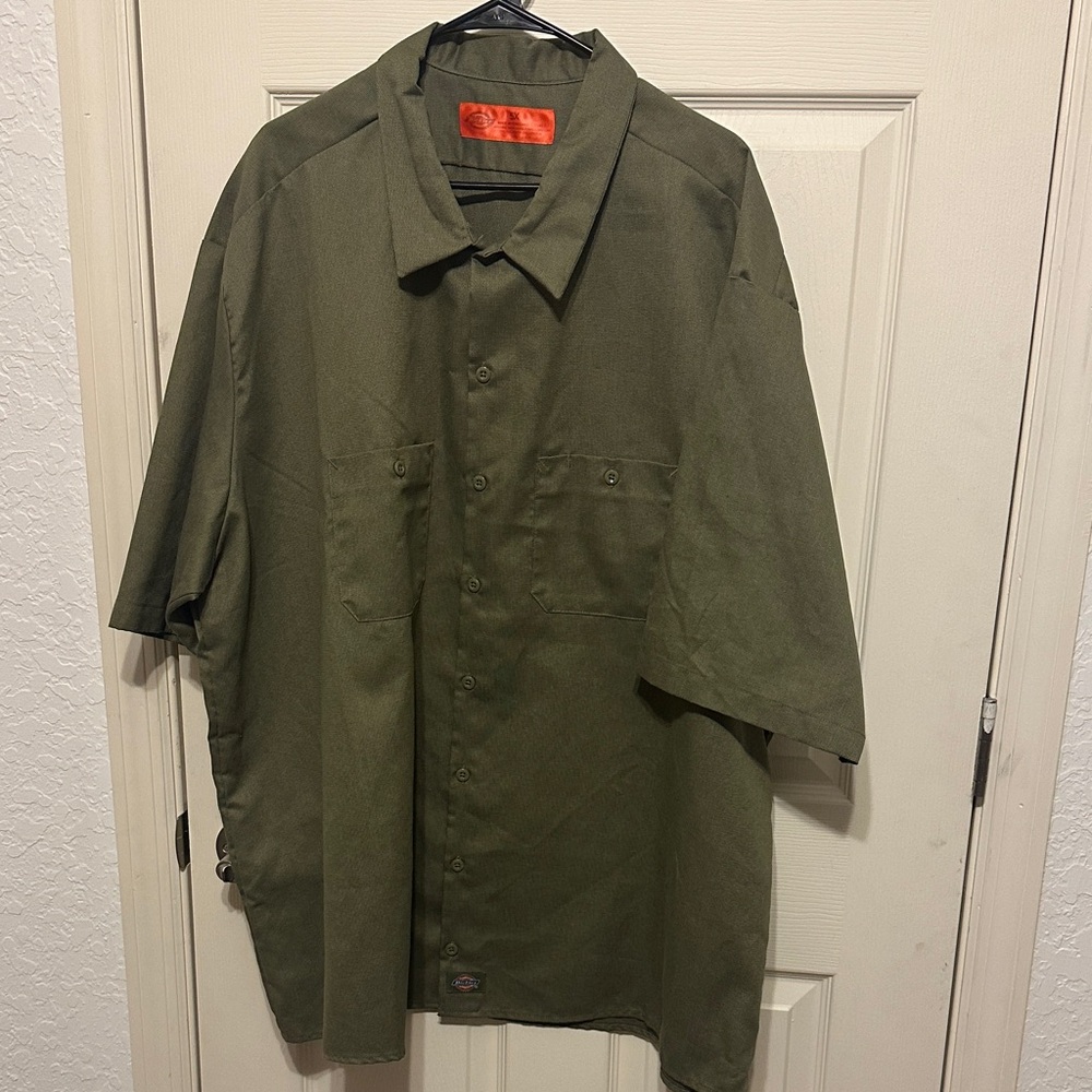 Dickies Men's Dark Green Short Sleeve Shirt Jacket